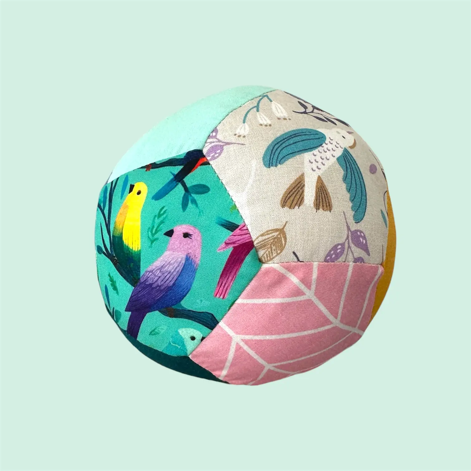 Ballon patchwork oiseaux colorés