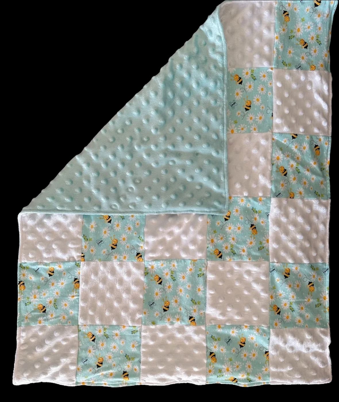 Couverture patchwork abeille