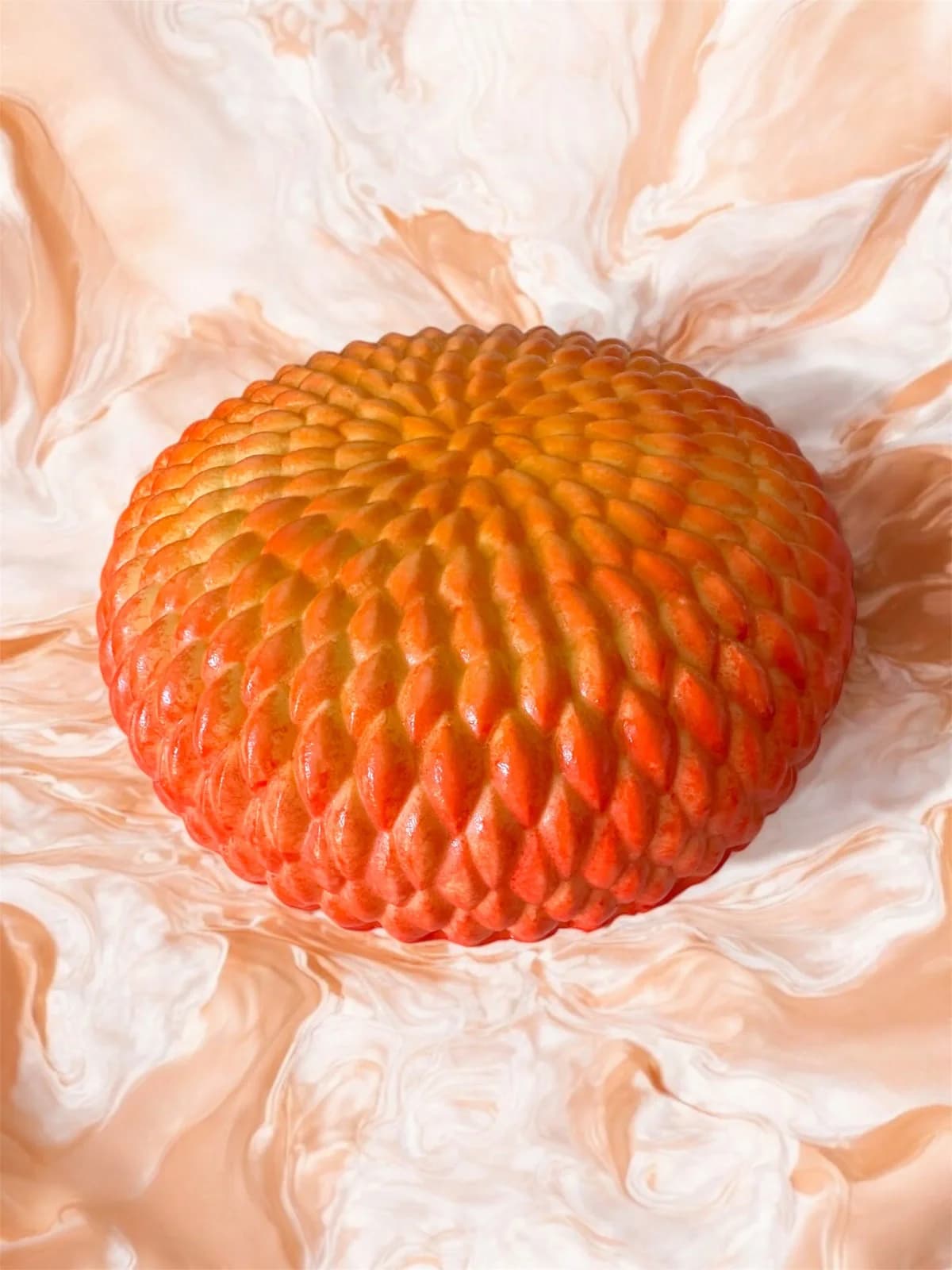 Entremet noix de coco, mangue et passion