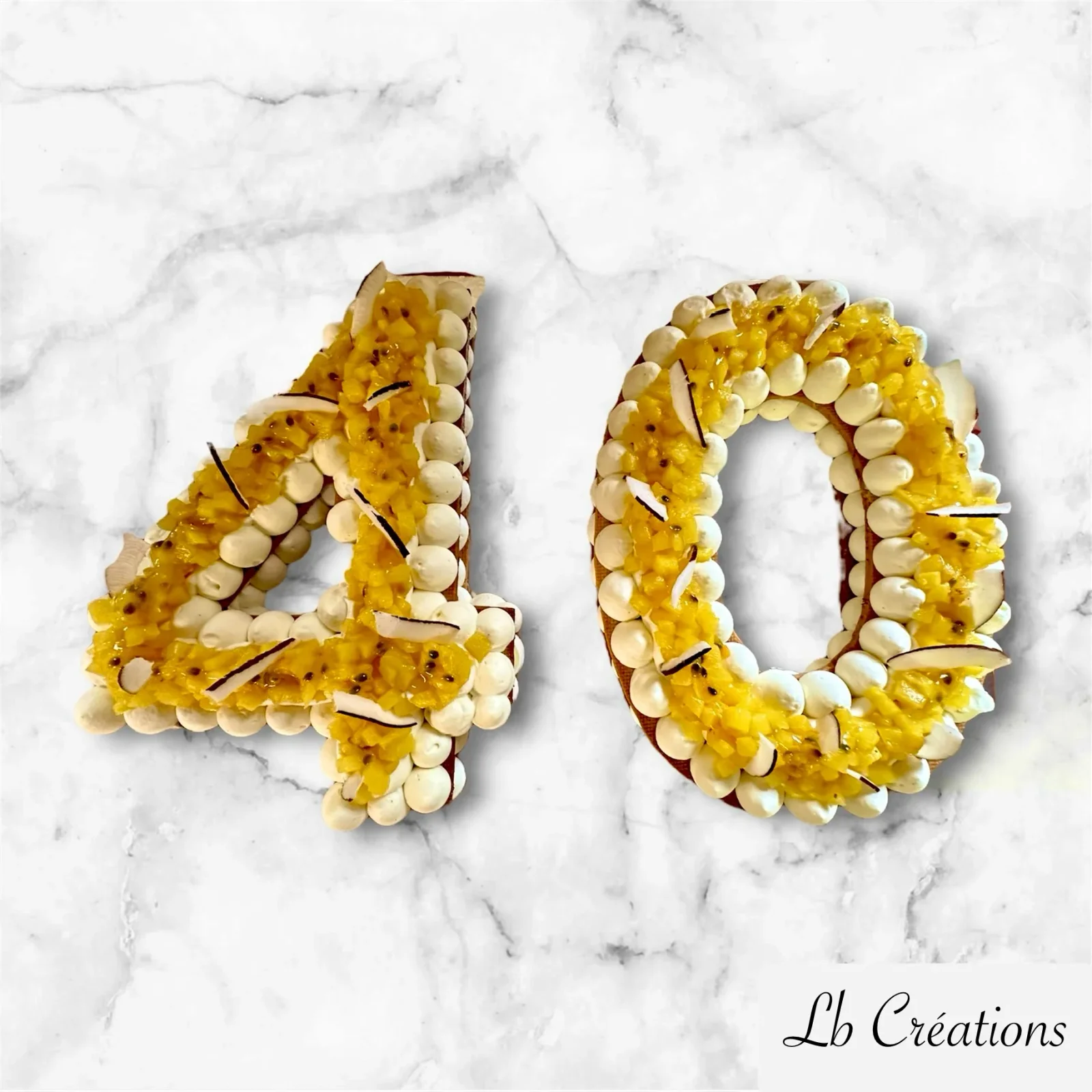 Number Cake mangue, passion et ananas